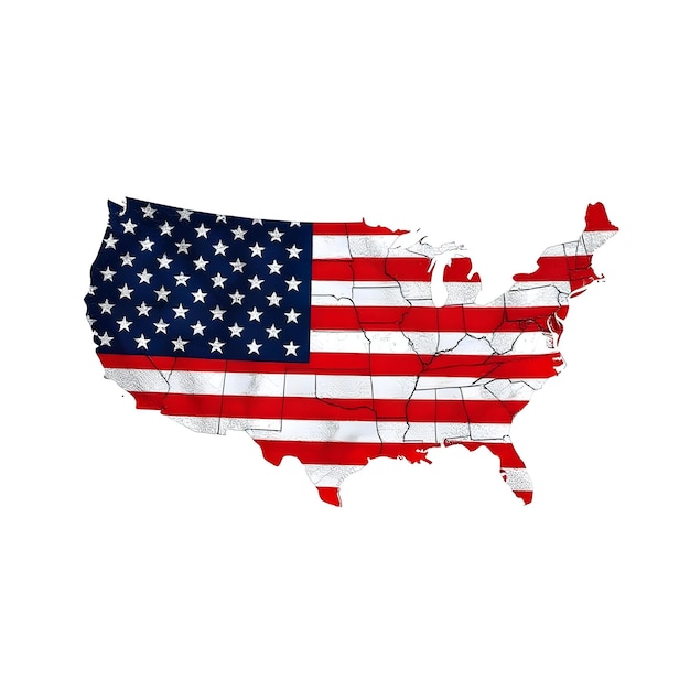 US Map Flag Concept Illustration Design