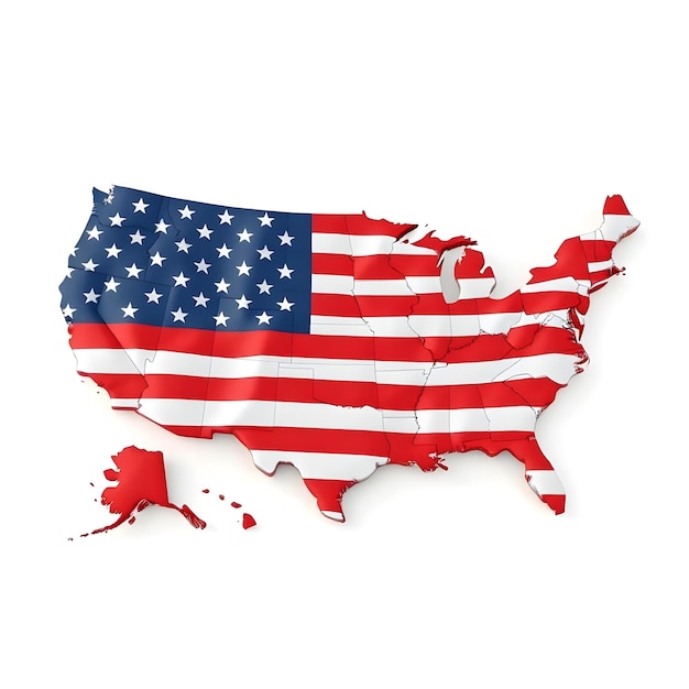 US Map Flag Concept Illustration Design