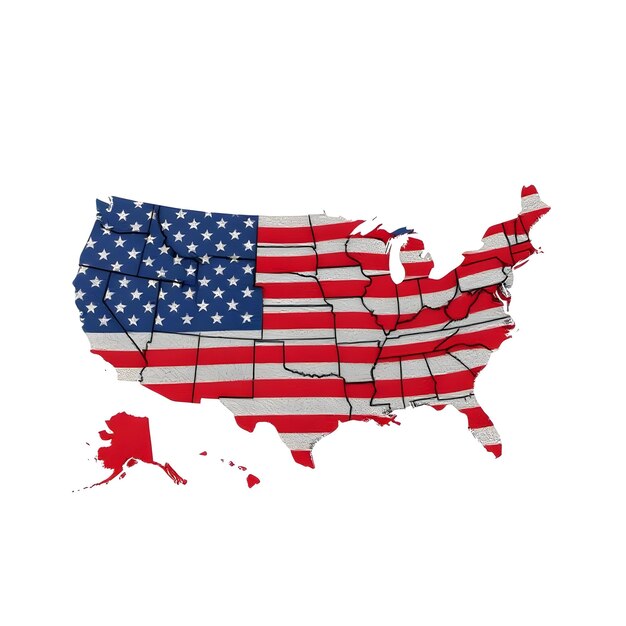 US Map Flag Concept Illustration Design