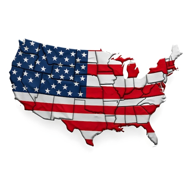 US Map Flag Concept Illustration Design