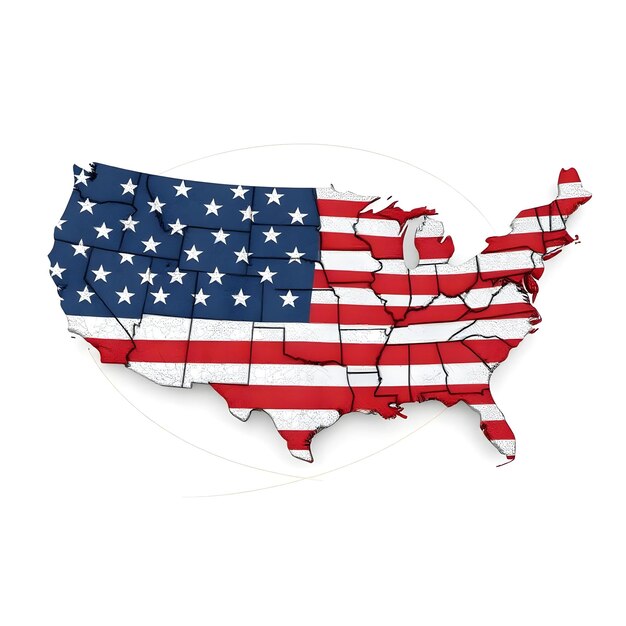 US Map Flag Concept Illustration Design