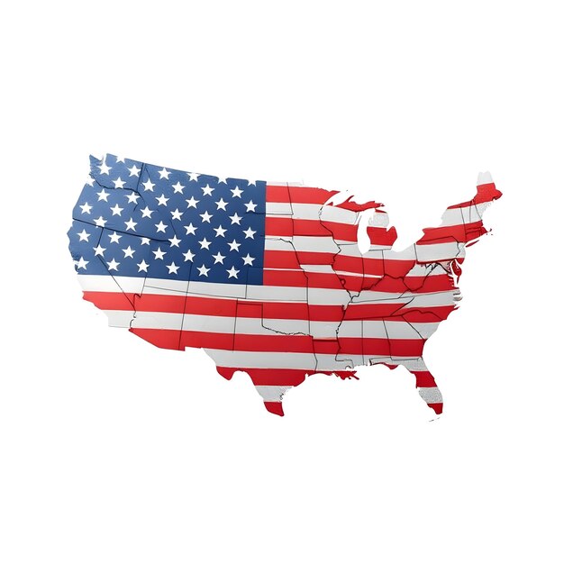 US Map Flag Concept Illustration Design