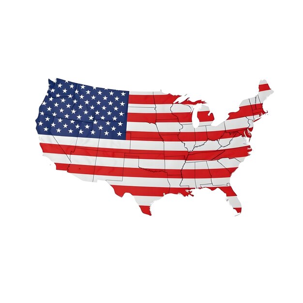 US Map Flag Concept Illustration Design