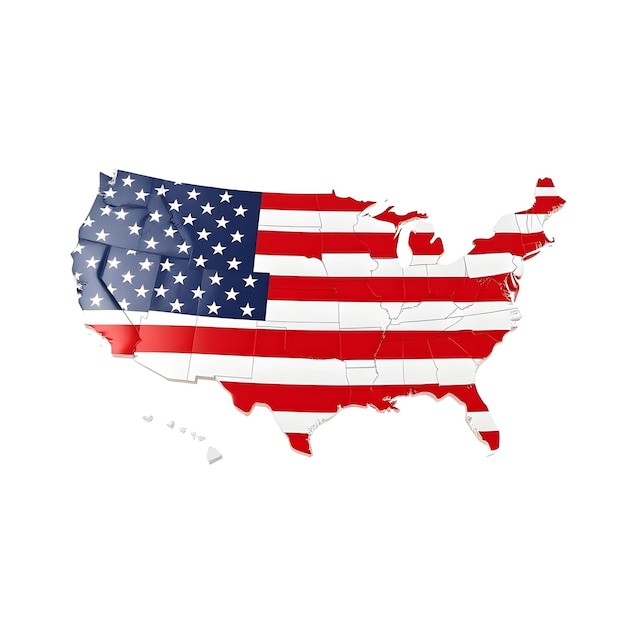 US Map Flag Concept Illustration Design