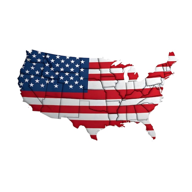 US Map Flag Concept Illustration Design