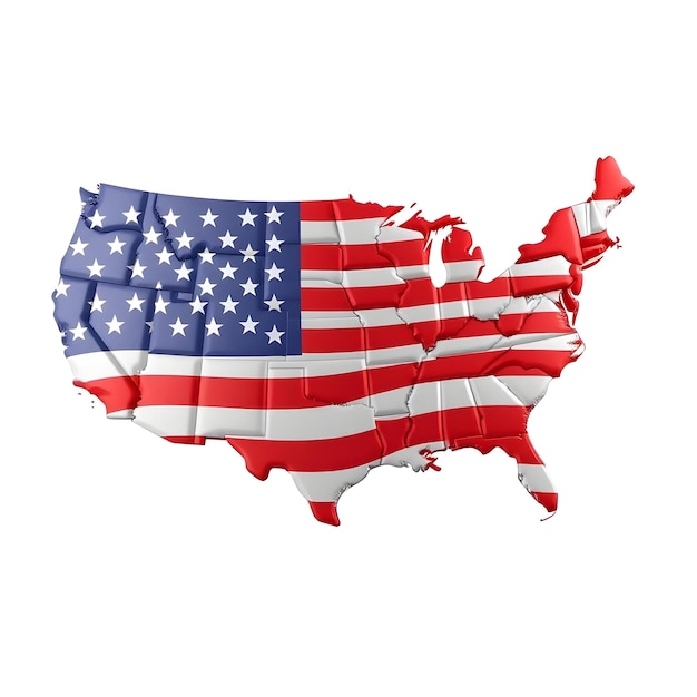 US Map Flag Concept Illustration Design