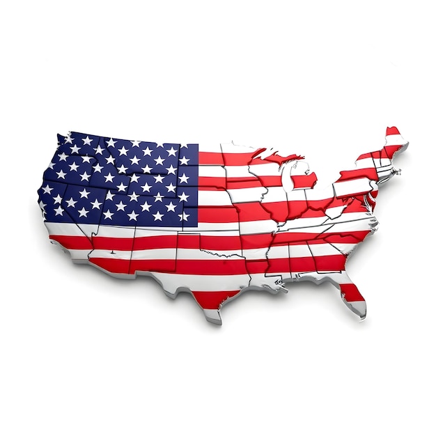 US Map Flag Concept Illustration Design