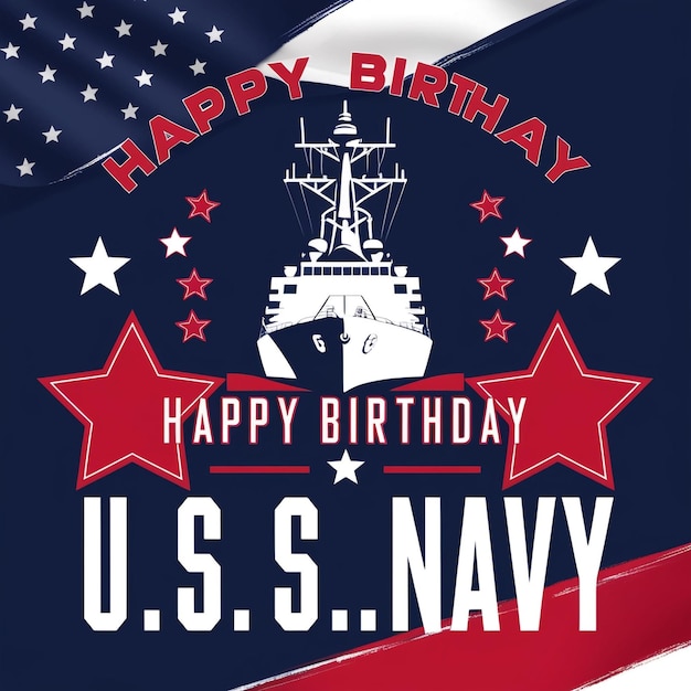 Photo us navy birthday october 13 vector background illustration