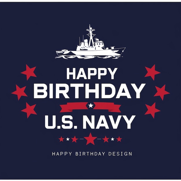 US Navy Birthday October 13 Vector Background Illustration