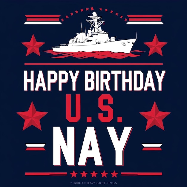 Photo us navy birthday october 13 vector background illustration