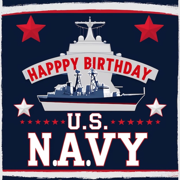 US Navy Birthday October 13 Vector Background Illustration