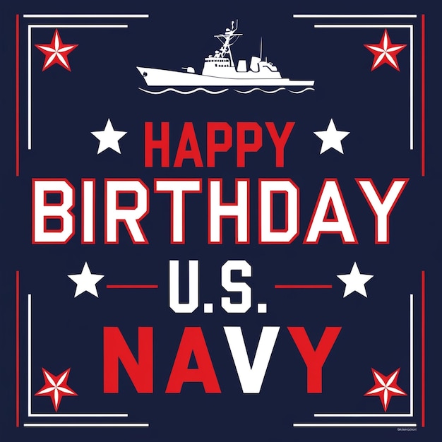 US Navy Birthday October 13 Vector Background Illustration