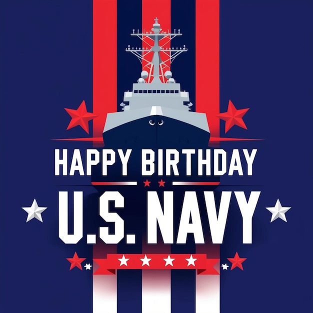 Photo us navy birthday october 13 vector background illustration