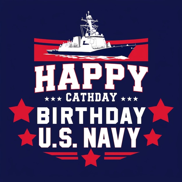 US Navy Birthday October 13 Vector Background Illustration