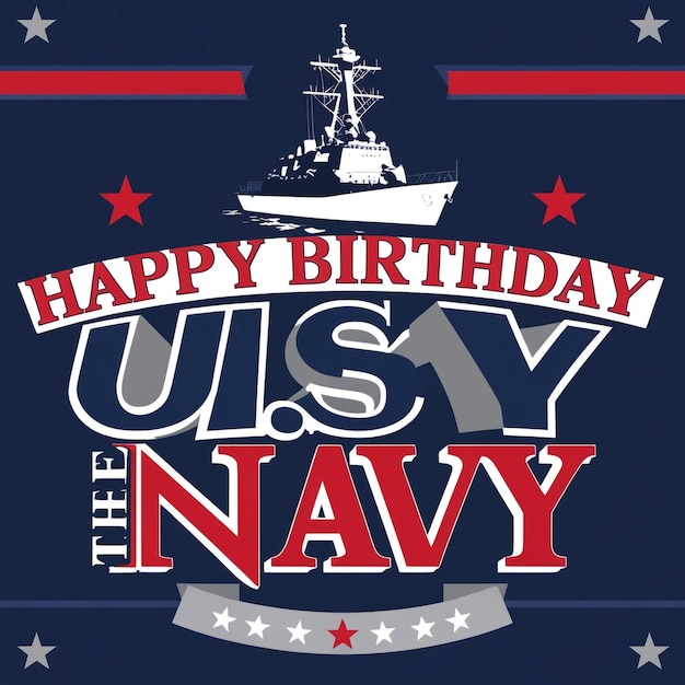 Photo us navy birthday october 13 vector background illustration