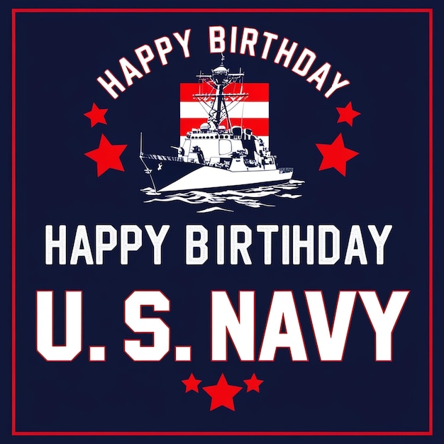 US Navy Birthday October 13 Vector Background Illustration