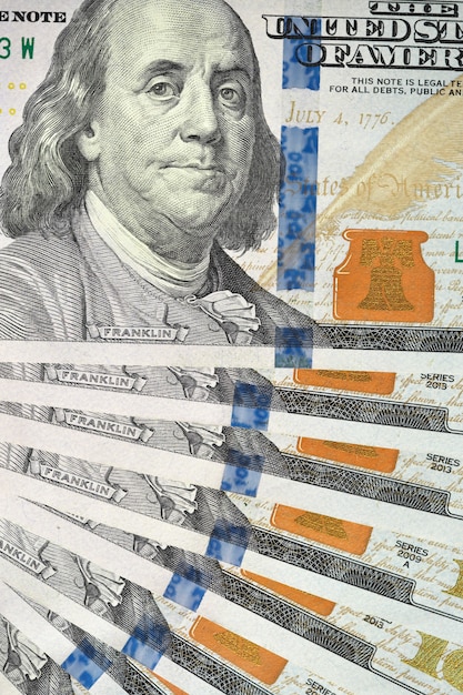 US paper banknotes background macro