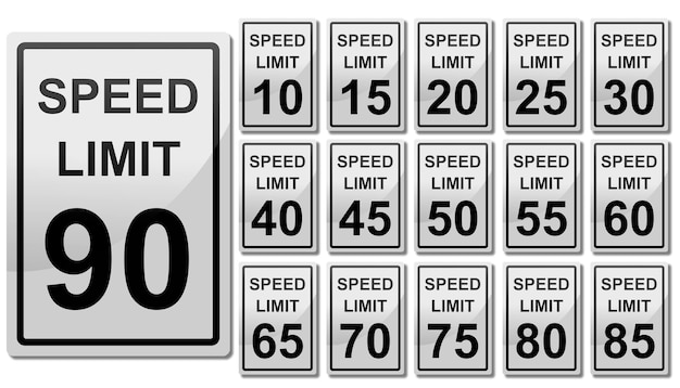 US road sign for speed limit