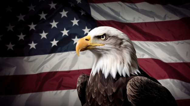 USA flag and eagle Symbols of USA AI generated