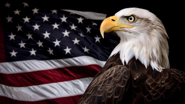 USA flag and eagle Symbols of USA AI generated