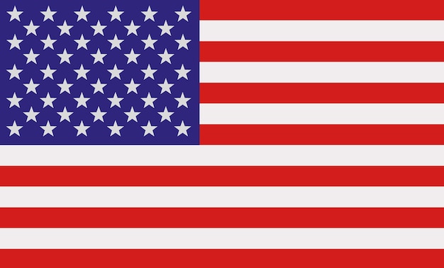 USA flag flat without relief 2d