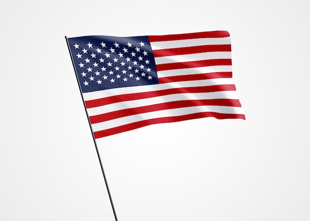 USA flag flying high in the sky American independence day illustration world national flag