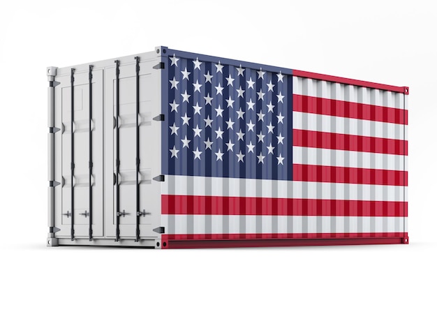 USA Flag on Shipping Container