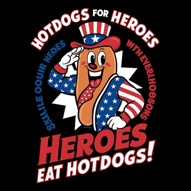 USA hotdogs heroes veteran t shirts design