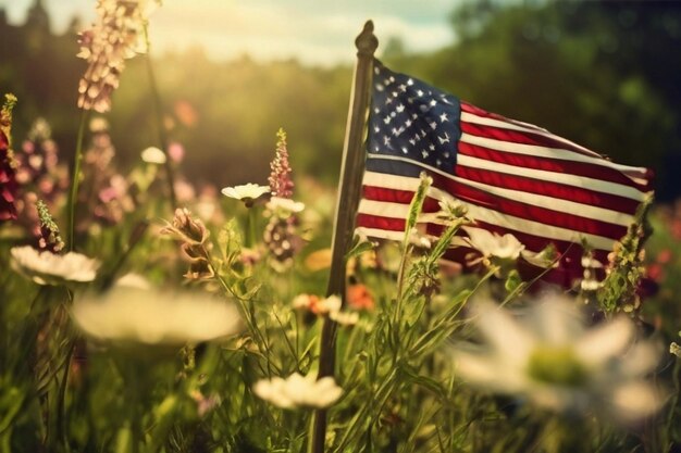 USA Independence Day 4th of July animals flowers sparkel fireworks american flag mood