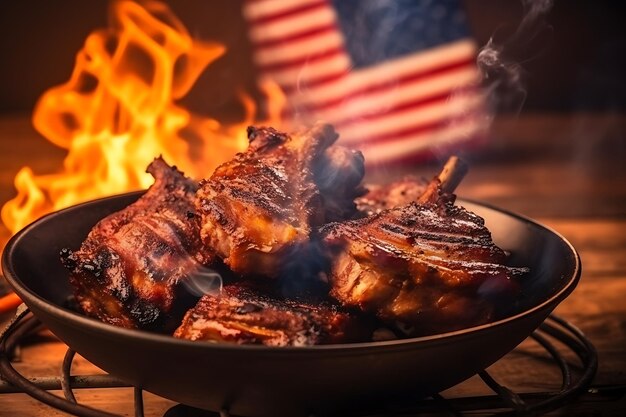 Usa independence day concept with barbecue