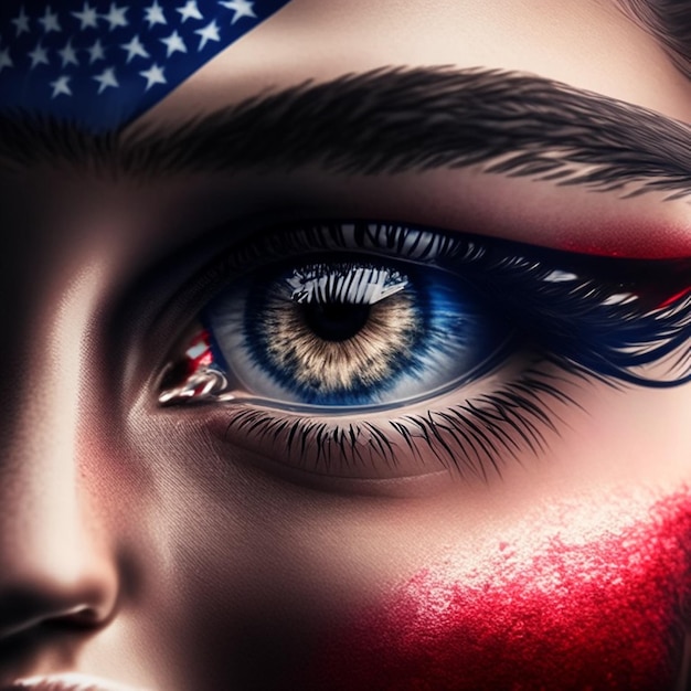 Usa independence day concept with woman