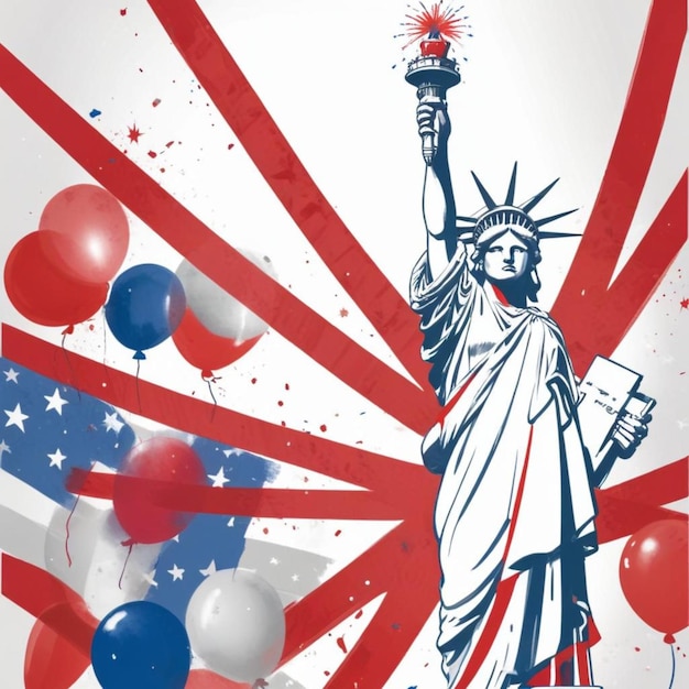 USA independence day with liberty Clipart