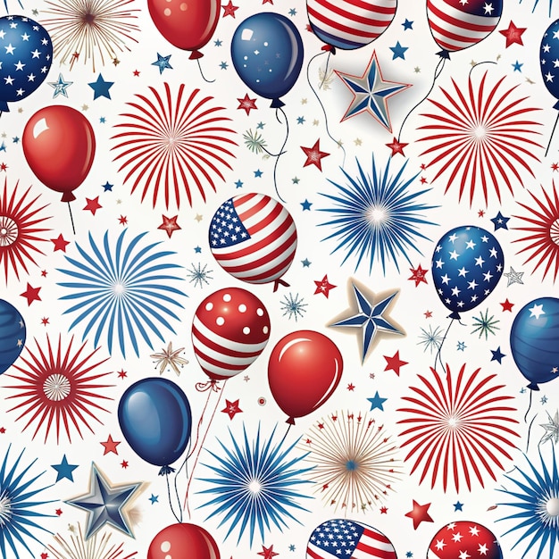 USA Independent Day Seamless Pattern