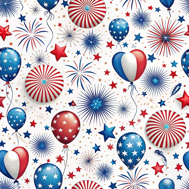 USA Independent Day Seamless Pattern