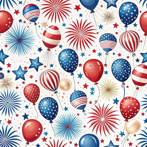 USA Independent Day Seamless Pattern