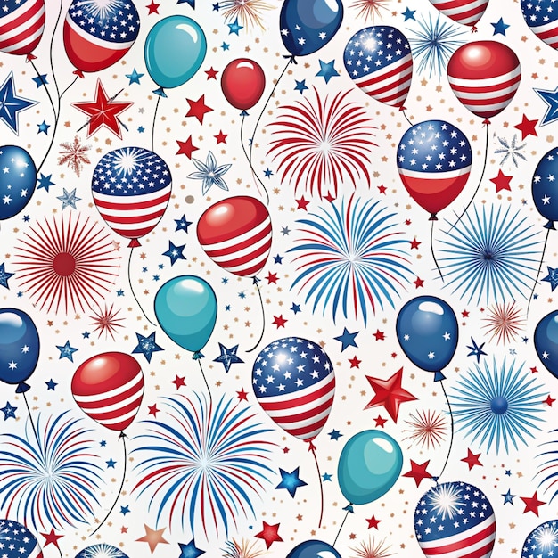 USA Independent Day Seamless Pattern