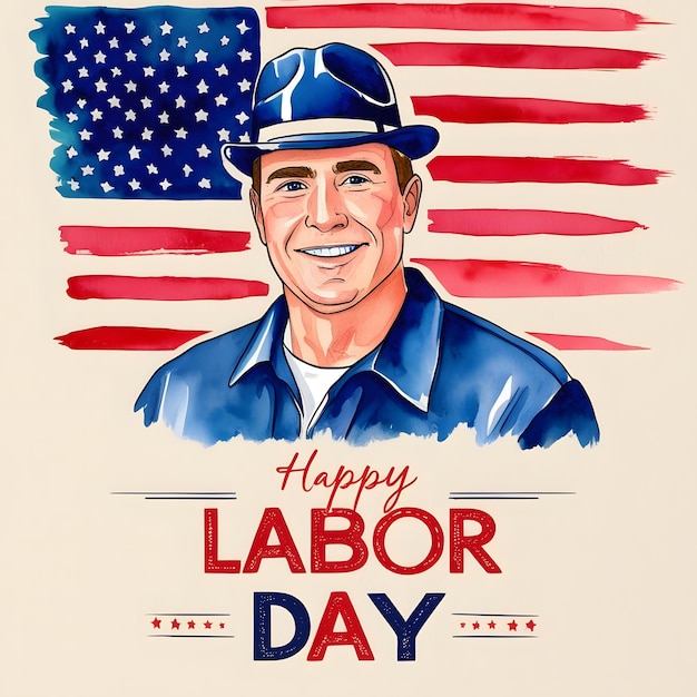 USA Labor Day banner uniqe design