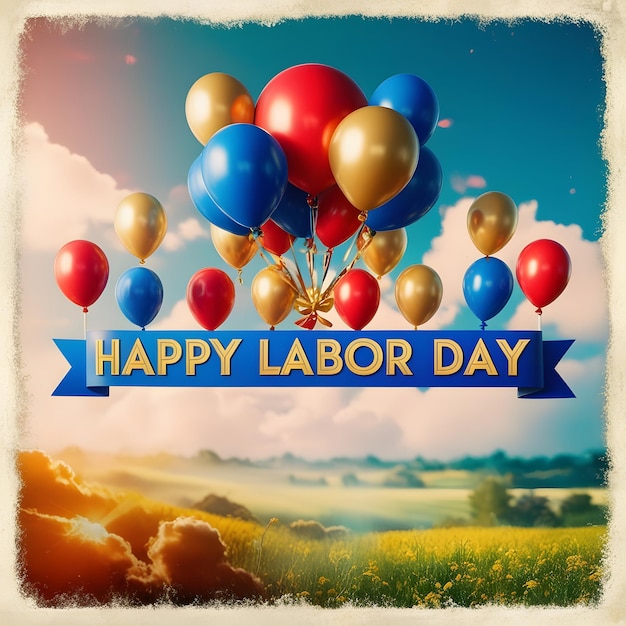 USA Labor Day banner uniqe design