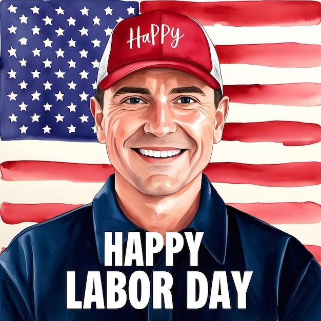 USA Labor Day banner uniqe design