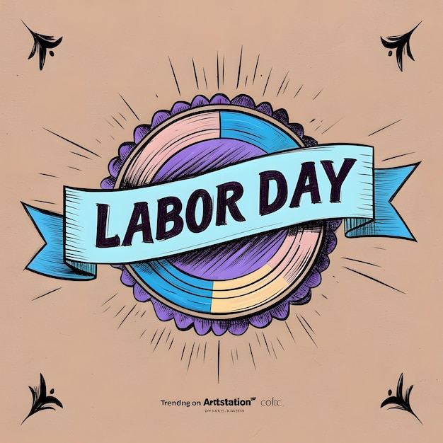 USA Labor Day banner uniqe design