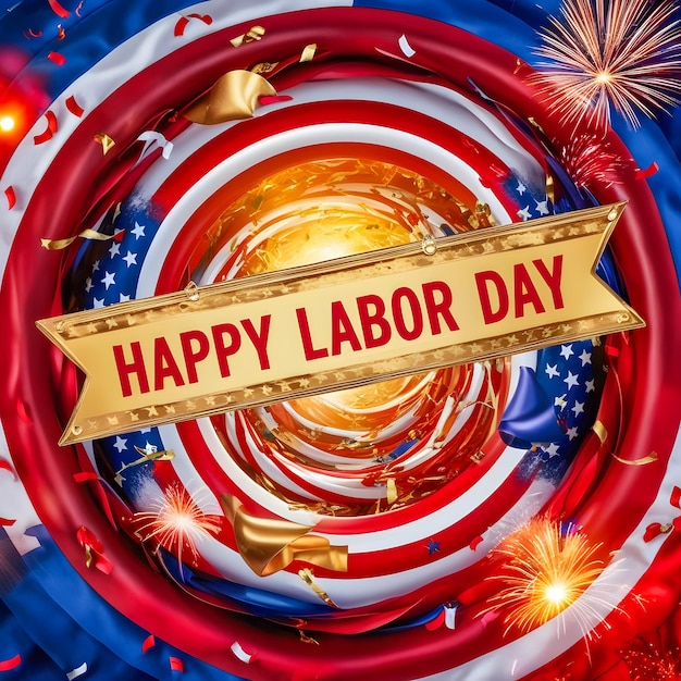 USA Labor Day banner uniqe design