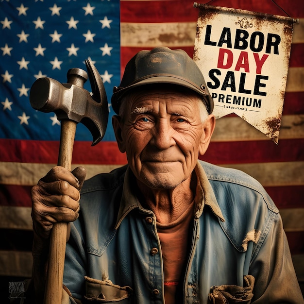 USA Labor Day banner uniqe design