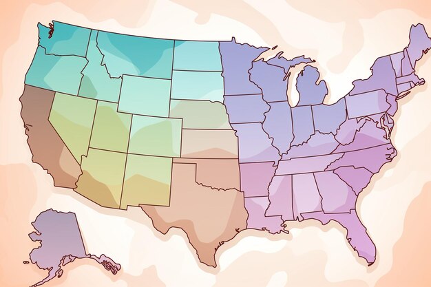 Photo usa map design with pastel colors