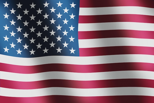 USA national flag American flag with red stripes and white stars and smooth wind wave for banner or background US simbol national Symbol Waves ripples on flag