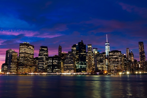 USA. New York City. Evening over Manhattan