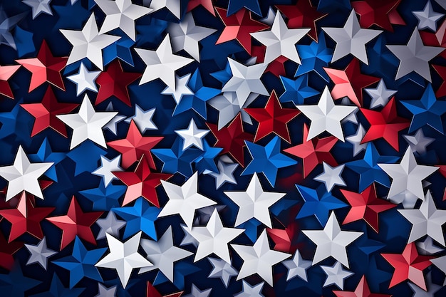 Usa patriotic 4th of july background design with red white and blue stars