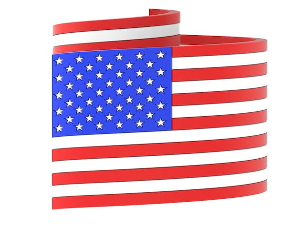 Usamericastates spiral flag 4th july independence day in 3d