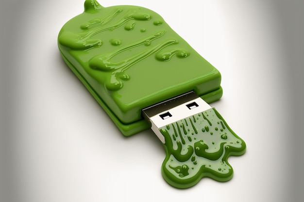 Usb stick in a puddle of slime