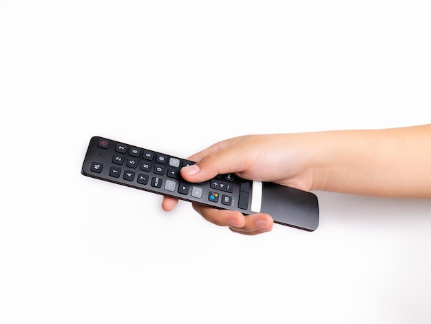 Use your hands to press the remote control TV with buttons To watch live sports or TV series and various entertainment programs in your spare time family vacation It's a good family activity