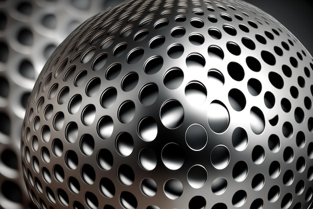 Used as a background texture is an abstract spherical metal mesh